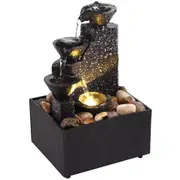 Tabletop Waterfall Home Decor, Meditation Relaxation, Tabletop Fountain with Soft Lights, Flowing Water Ornaments, Mother's Day Gifts