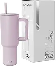 Simple Modern 1180ml Tumbler with Handle and Straw Lid | Insulated Reusable Stainless Steel Water Bottle Travel Mug Iced Coffee Cup | Valentines s Him & Her | Trek Collection | 1180ml | Lavender Mist