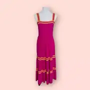 Ted Baker Norabel Tiered Midi Pink Dress Peasant Cottagecore Sleeveless Tank