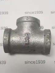 1/2" x 1/2" x 1/2" Galvanized Tee, Malleable