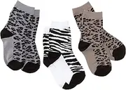[Jefferies Socks] Little Girls' Animal Print Triple Treat (Pack of 3)