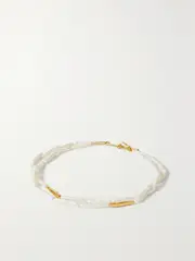 [Pacharee] Pacharee - Soong Gold-plated Pearl Necklace - White - One size One size White