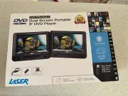 LASER DUAL SCREEN PORTABLE 9" DVD PLAYER ( Dvd-Pt9-Duald ) Brand New