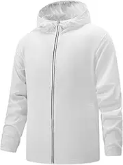 [PJTJ] Men's Women's Waterproof Mountaineering Jacket Quick Dry Clothes Outdoor Sports Jacket Camping Raincoat Sun Protection Clothes,White,6XL