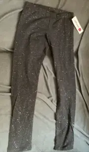 NEW w/Tags TG Total Girl Medium 10/12 Black Leggings Pants Sparkle - Ships Free