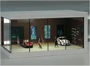 Car Garage Protective Organizer Scene 1/64 Parking lot Model Light Version Scene Model Display Box Simulation Alloy car Exhibition Hall Scene Simulation Parking lot Mode(B)