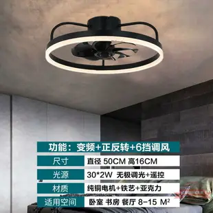 風扇燈簡約鐵藝吊扇燈復古工業風電風扇燈變頻LED餐廳燈