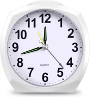Analog Alarm Clock Battery Operated, Newest Silent Non Ticking Small Clock, Desk