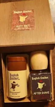 VTG 1960s Original Mem Co NJ English Leather After Shave 4 Oz & Deod. 2.75oz Set