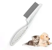 RYHHH 1 PCS Flea Comb For Dogs Cats, Stainless Steel Dog And Cat Comb, Ergonomic Handle, Fine Teeth Design,Flea Removal Grooming Tool, For Removing Tangles And Knots, Fleas, Dandruff, Lice -White