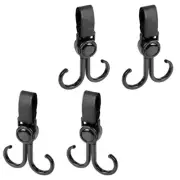 4 x Black Clip Hooks for Mockingbird Baby Strollers Hang Shopping Diapers Purse