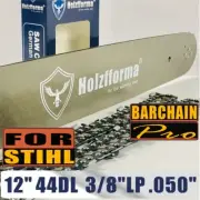 12" 3/8 050" 44DL Bar Full Chisel Saw Chain For Stihl Chainsaw MS170 MS180 MS181