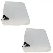 2x Reinforced Grid PVC Cover Clear Tarp 2Mx3M Screen Tarpaulin Waterproof Rain Shed Sheet Greenhouse 135GSM