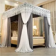 Bed Canopy Double Bed Mosquito Net, Pole Support Luxury Bed Canopy, Adult & Bedroom Decorative Bed Curtain (Size : 150x200x200cm)