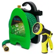 Rolio 50 Feet Expandable Garden Hose with 9 Function Nozzle Spray Includes Reel