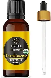 Troful Organic Frankincense Essential Oil -100% Pure Natural USDA Organic Essential Oil for Aromatherapy, Diffusers, DIY, Skin, Hair, Body Care - 30 ML