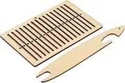 NDNCZDHC 2 Pcs Weaving Kit, 5.3 x 3.5in Wooden Weaving Frame with Shuttle Tools, Mini Weaving Looms Kit for Bag Belt