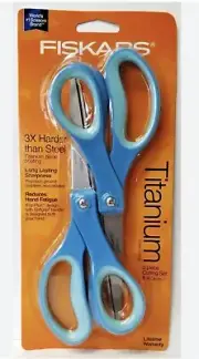 Fiskars 8" Titanium 2 Pack Non-Stick Scissors (Teal) 154090-1004