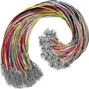 100 Pcs Leather Necklace Cord with Clasp for Jewelry Making Bracelet Beads