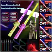 Kids Colorful Cracked Samurai Sword LED Stretchable Composable Light Sabers Toy