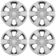 16" 6 Spoke Spring Steel Clip Silver Wheel Cover Hubcaps