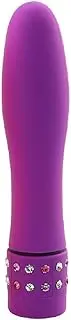 Bullet Vibrator Discreet Vibrating Massager Sex Toy For Women Couples Diamond Multispeed Purple