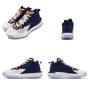 【NIKE 耐吉】籃球鞋 Jordan Zion PF 1 運動 男鞋 喬丹 錫安 避震 包覆 USA 球鞋 白 藍 紅(DA3129-401)