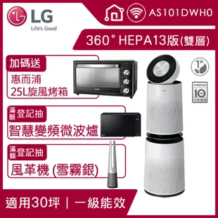 LG PuriCare 360°空氣清淨機 HEPA 13版 AS101DWH0