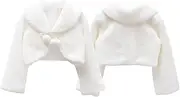 [SHERCHPRY] 2 Pcs Children Winter Warm Cape Dress Shoulder Cape Kid Long Sleeve Winter Bolero Childrens Coats Toddler Coat Cape Coat with Ribbon Ties Shawl Cloak The Flowers White Girl Child