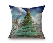 Merry Christmas on Cotton & Linen Pillow Cover Pillow Case Cushion Cover 89357