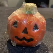 Vintage Gibson Halloween Pumpkin Jack O’Lantern Candle NOS