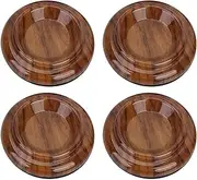InciFuerza 4Pcs Grand Piano Caster Cups, Piano Casters Floor Protectors Piano Leg Coasters Furniture Leg Pads Protection w/EVA Anti-Slip Mat, for Hardwood Floor Protectors (Plastic, Wood Grain Color)