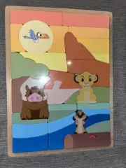 Disney Wooden Toys The Lion King Wooden Blocks Puzzle - Simba Timon Pumba