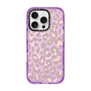 iPhone 16 Pro Impact Case MagSafe Compatible Dusty Pink Leopard Phone Case