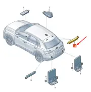 AUDI Q4 E-TRON Right Upper Antenna Amplifier 89A035225B NEW GENUINE