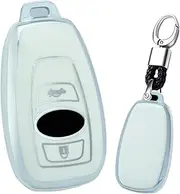 TECART TPU Car Key Fob Cover Case Fit for Subaru Ascent BRZ Crosstrek Forester Legacy Key Protective Keychain Key Holder