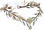 Renaissance Fairy Flower Crown - Elf Crown Woodland Headpiece Handmade Forest Leaf Circlet for Ren Faire Costume Women Halloween Cosplay Photo Shoot