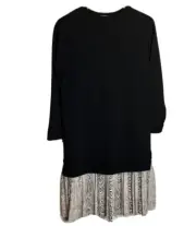 ASOS long sleeve dress drop waist frilly hem snakeskin black size 2 new NWT