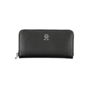 Tommy Hilfiger Sleek Zippered Black Wallet with Multiple Compartments