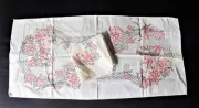 Vintage 6 Linen Table Napkins and Small Runner New/Old