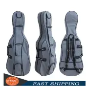 New 4/4 Full Size Gray Cello Bag with Multiple Pockets Strong Light Cello Case