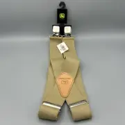 John Deere Suspenders Beige Khaki 2'' Logger Belt Adjustable Elastic 46''