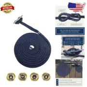 Premium Dock Line Set: 30' & 50' Nylon Ropes for All Watercraft, Navy Blue