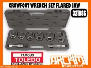 TOLEDO 321086 - CROWFOOT WRENCH SET - FLARED JAW 8 PC - HARD TO REACH ACCESS