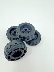 4 Lego Wheel Tire 37x18R Black Axle Hole Car Vehicle 4517737 55982c04