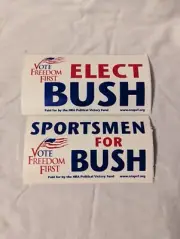 Lot of 2 George W. Bush Bumper stickers president NRA
