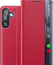 Mobile Phone Case for Samsung Galaxy A54 Case Foldable Luxury Thin Mirror Flip Leather Hard PC Shockproof Case Cover for Samsung A54 5G Case with Stand Foldable Smart Clear View for Samsung Galaxy A54
