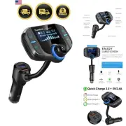 Bluetooth FM Transmitter Wireless Radio Adapter Car Kit with 1.7 Inch Display