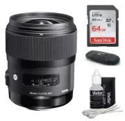 Sigma 35mm f/1.4 DG HSM Art Lens for Canon 64GB Bundle- Sigma Authorized Dealer!