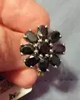 Blue Sapphire Flower Ring Size 10 Rhodium Over Sterling Silver